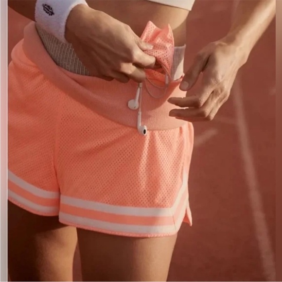 NEW Free People FP Movement Don't Mesh With Me Shorts - Papaya Punch - Picture 3 of 10